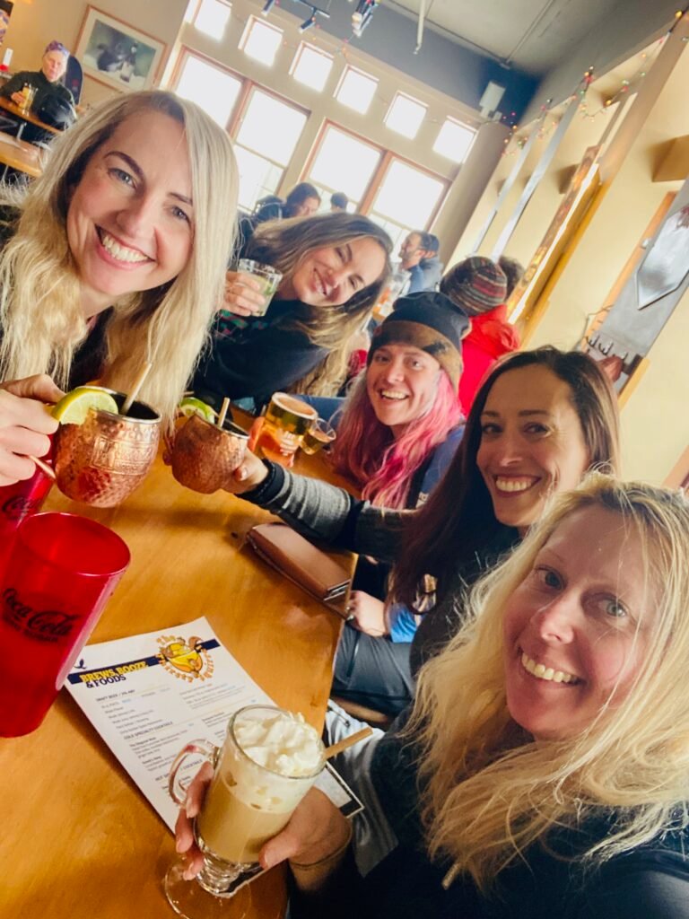 womens apres ski mountain trip